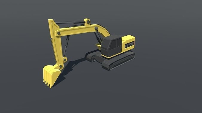 Excavator Lowpoly Low-poly 3D model