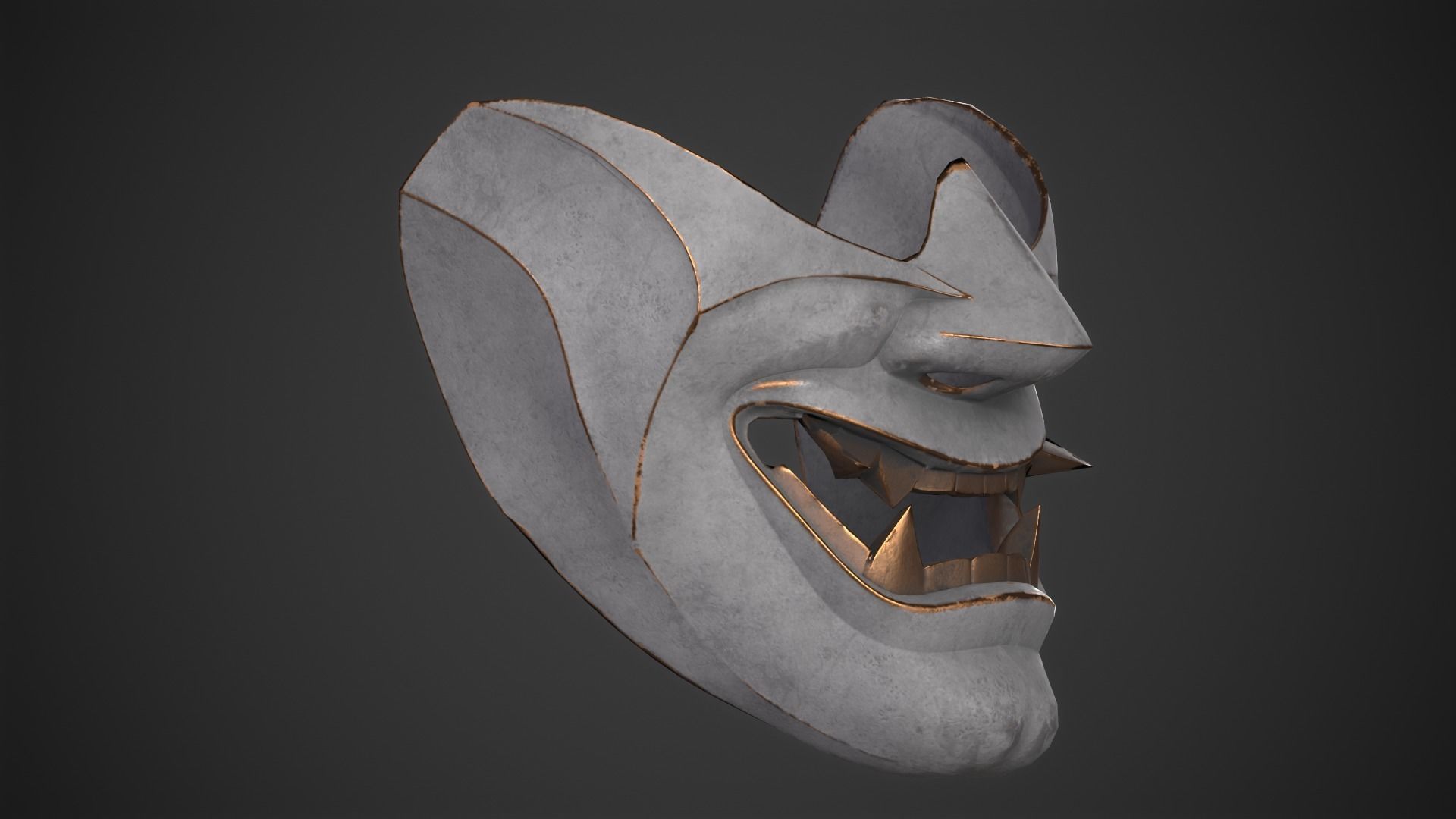 Hannya mask 3D print model_5