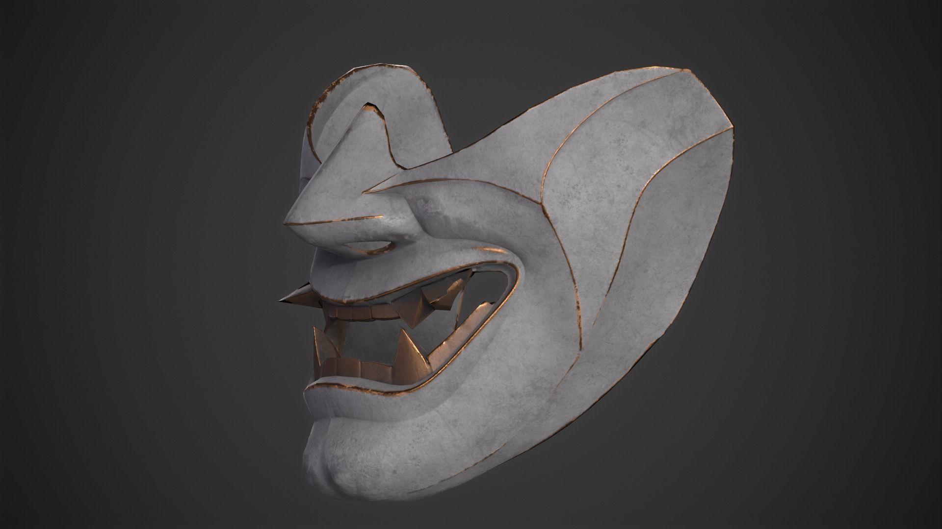 Hannya mask 3D print model_4