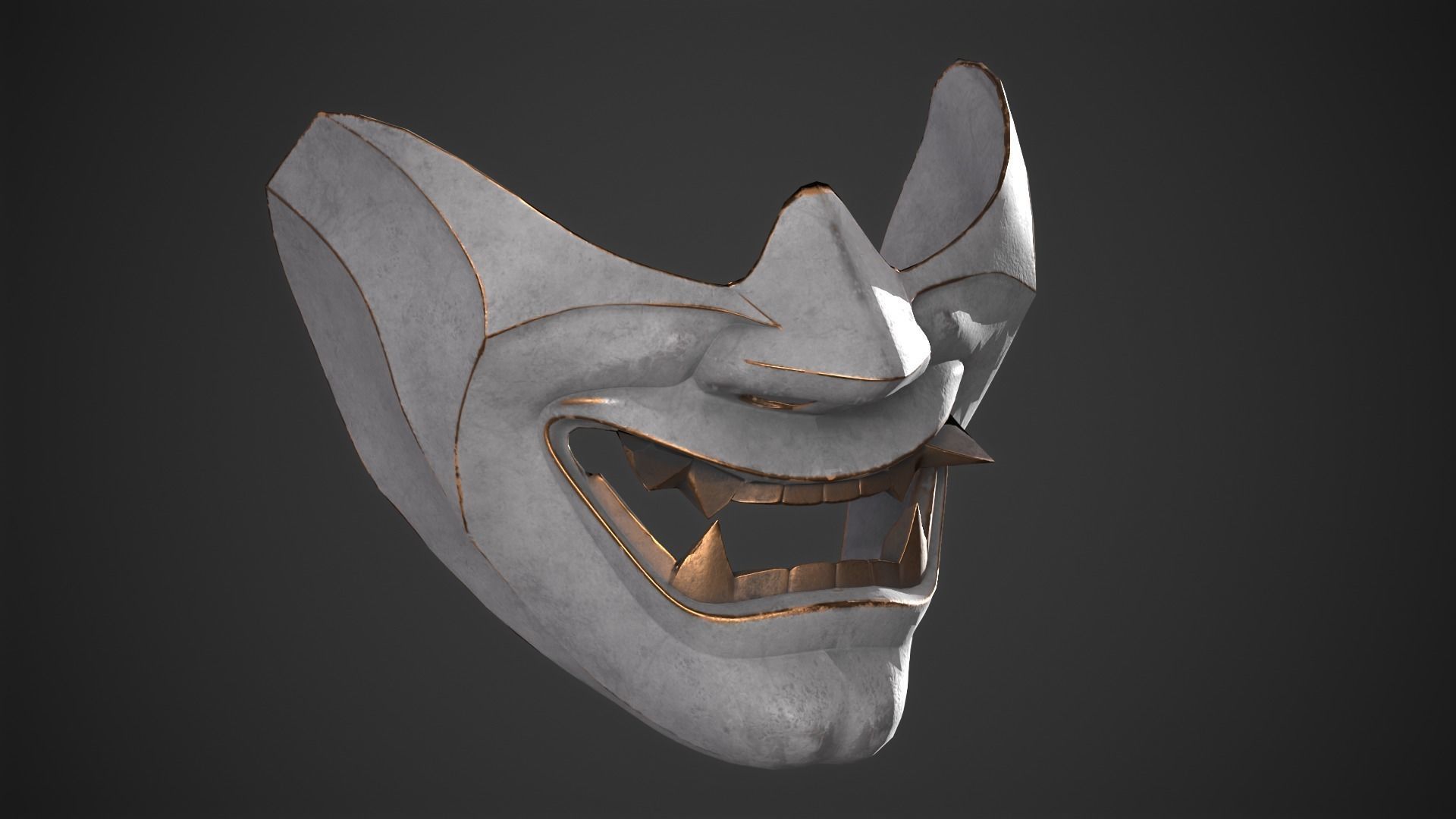 Hannya mask 3D print model_6