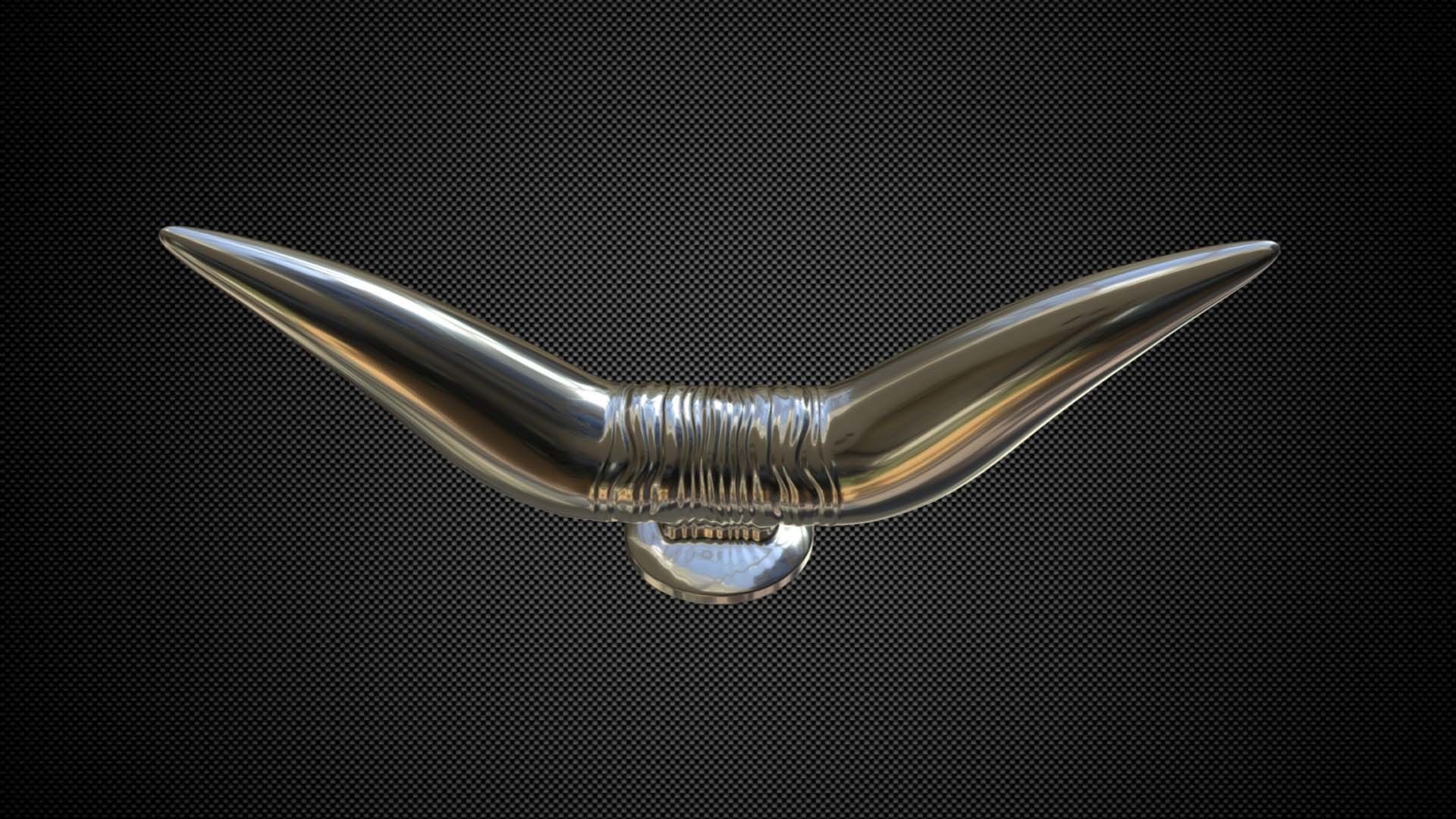 bull hood ornament 3D model_2