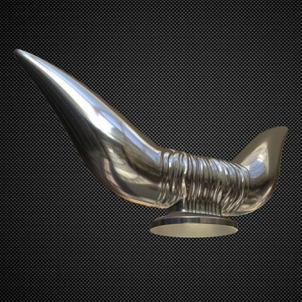 bull hood ornament 3D model_5
