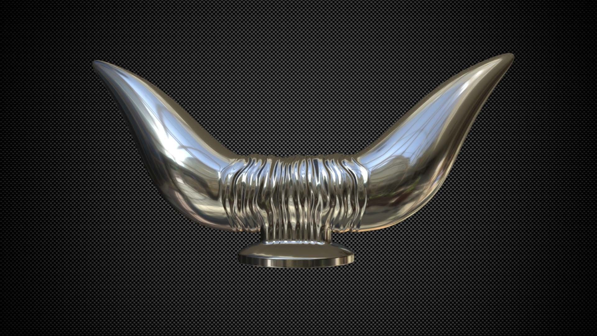 bull hood ornament 3D model_6