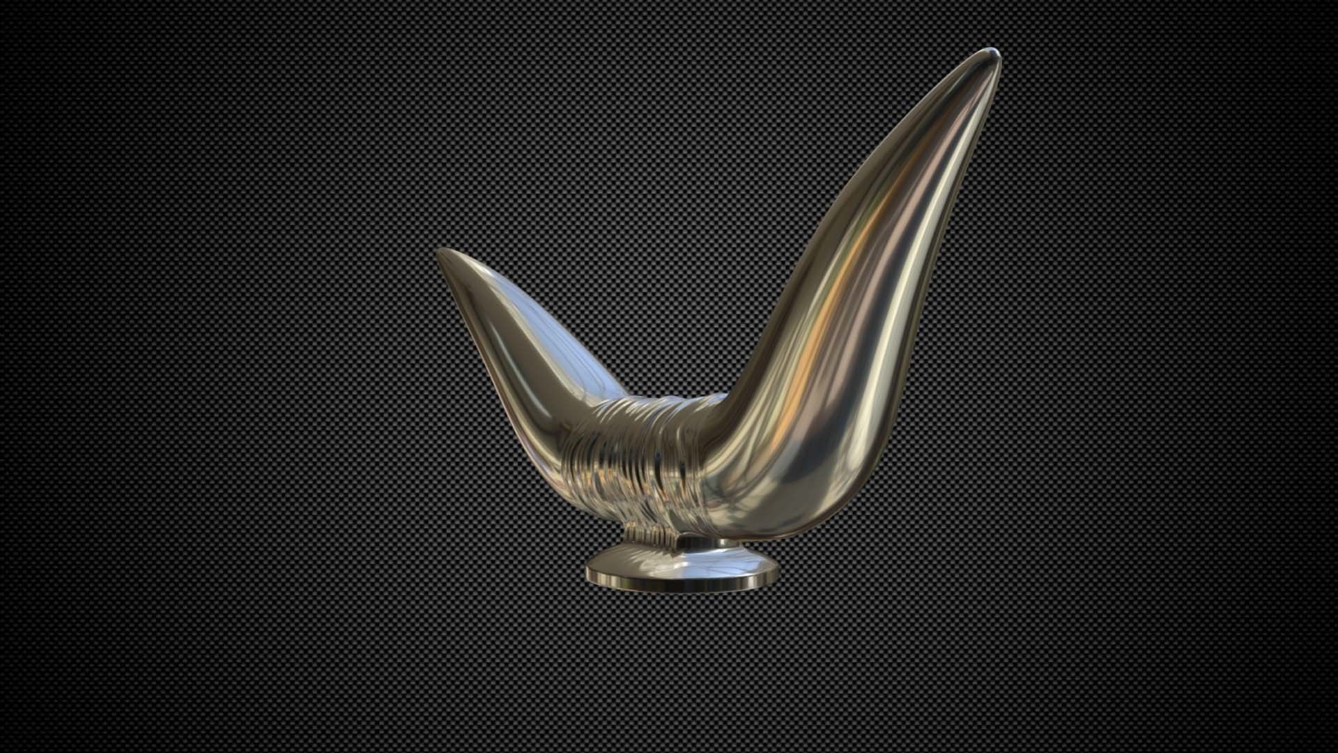 bull hood ornament 3D model_3