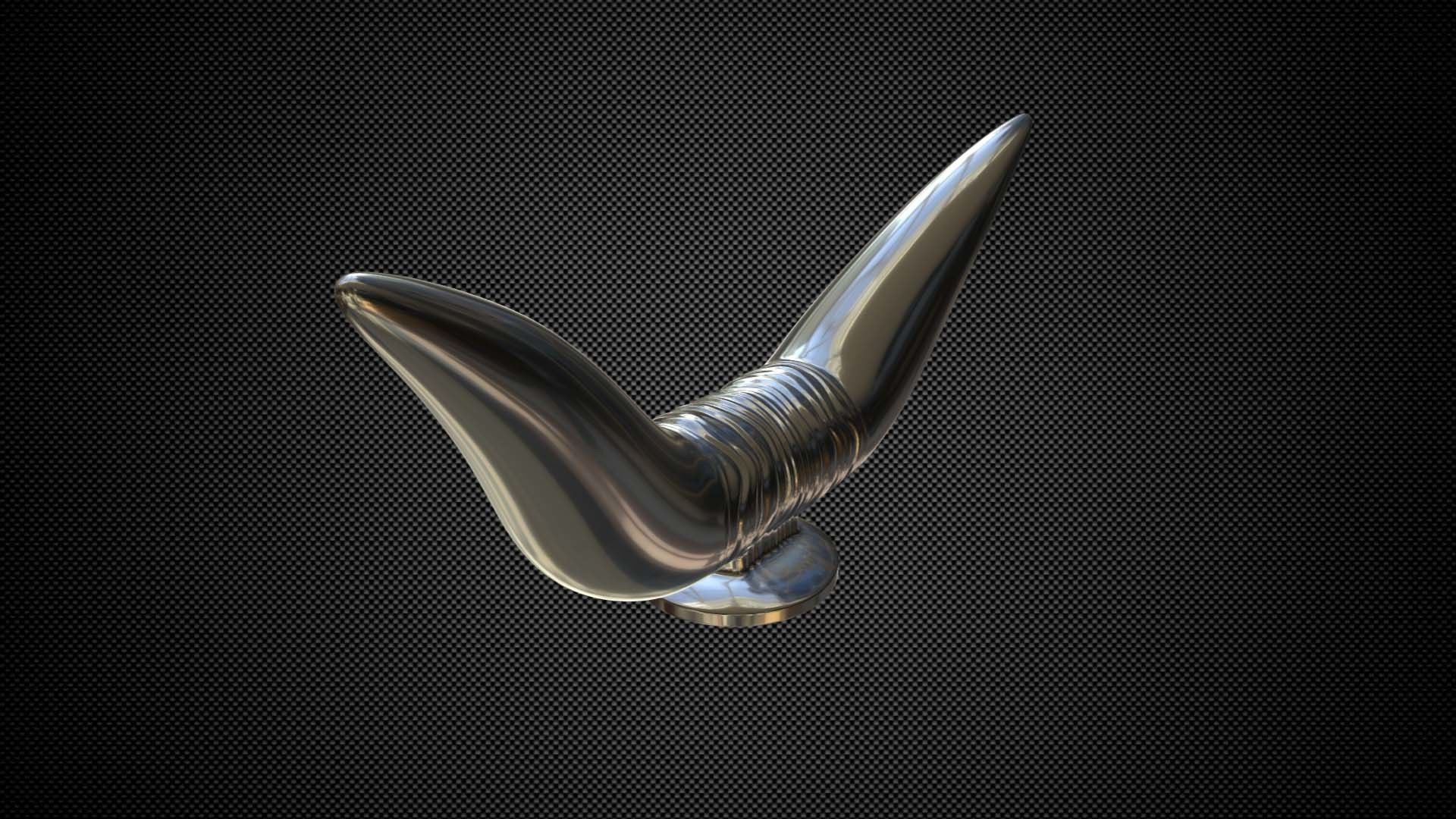 bull hood ornament 3D model_1