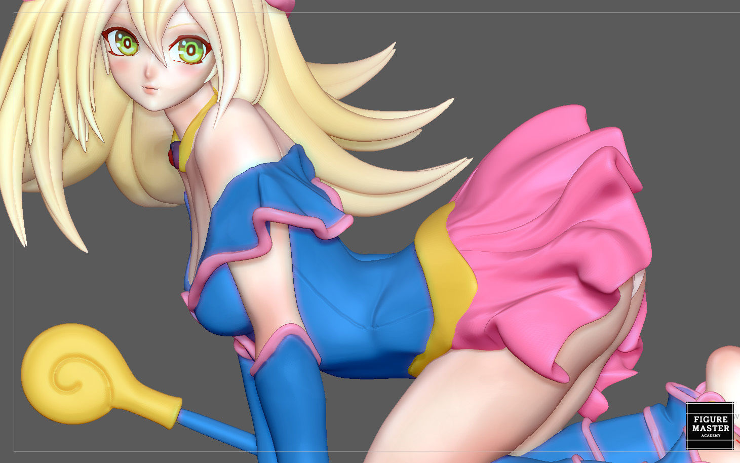 DARK MAGICIAN GIRL YUGIOH ANIME CUTE GIRL CHARACTER 3D PRINT 3D print model_1