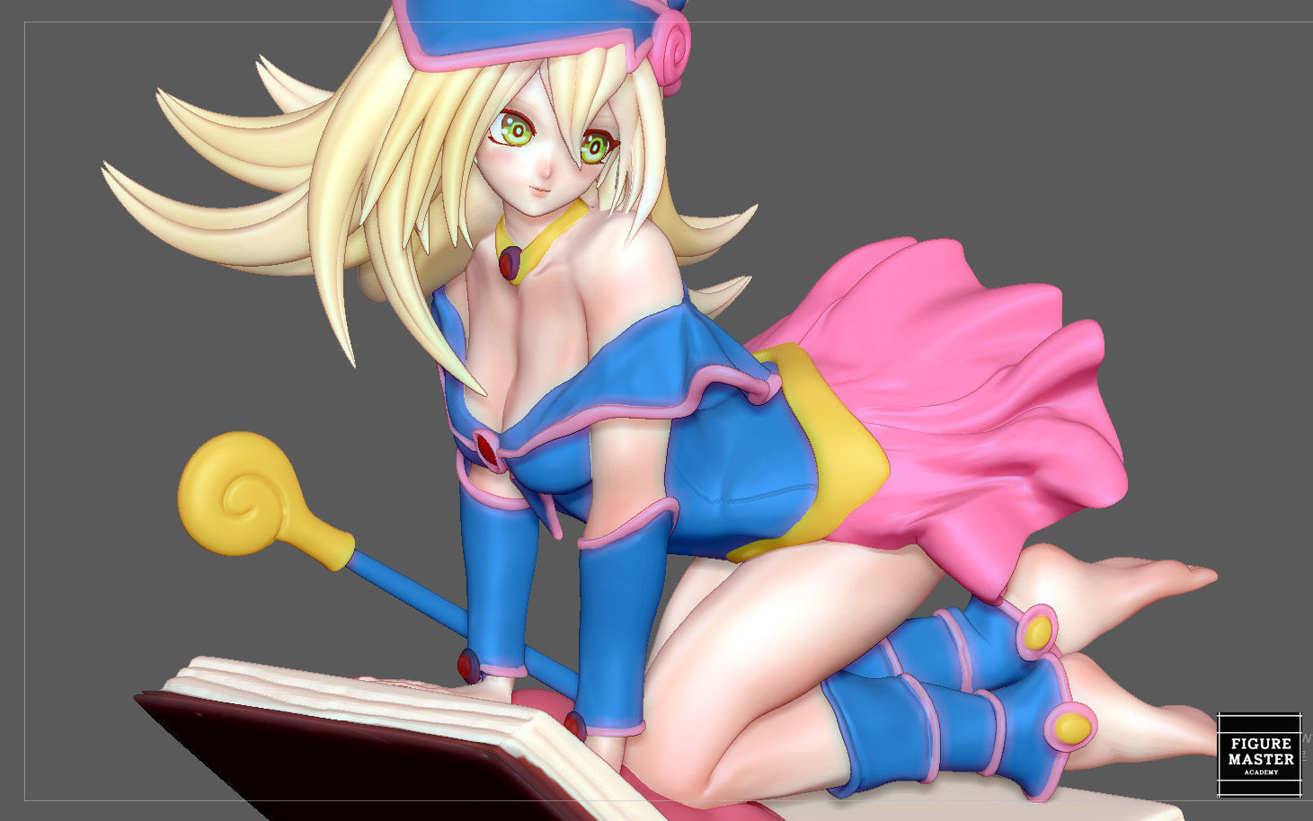 DARK MAGICIAN GIRL YUGIOH ANIME CUTE GIRL CHARACTER 3D PRINT 3D print model_12
