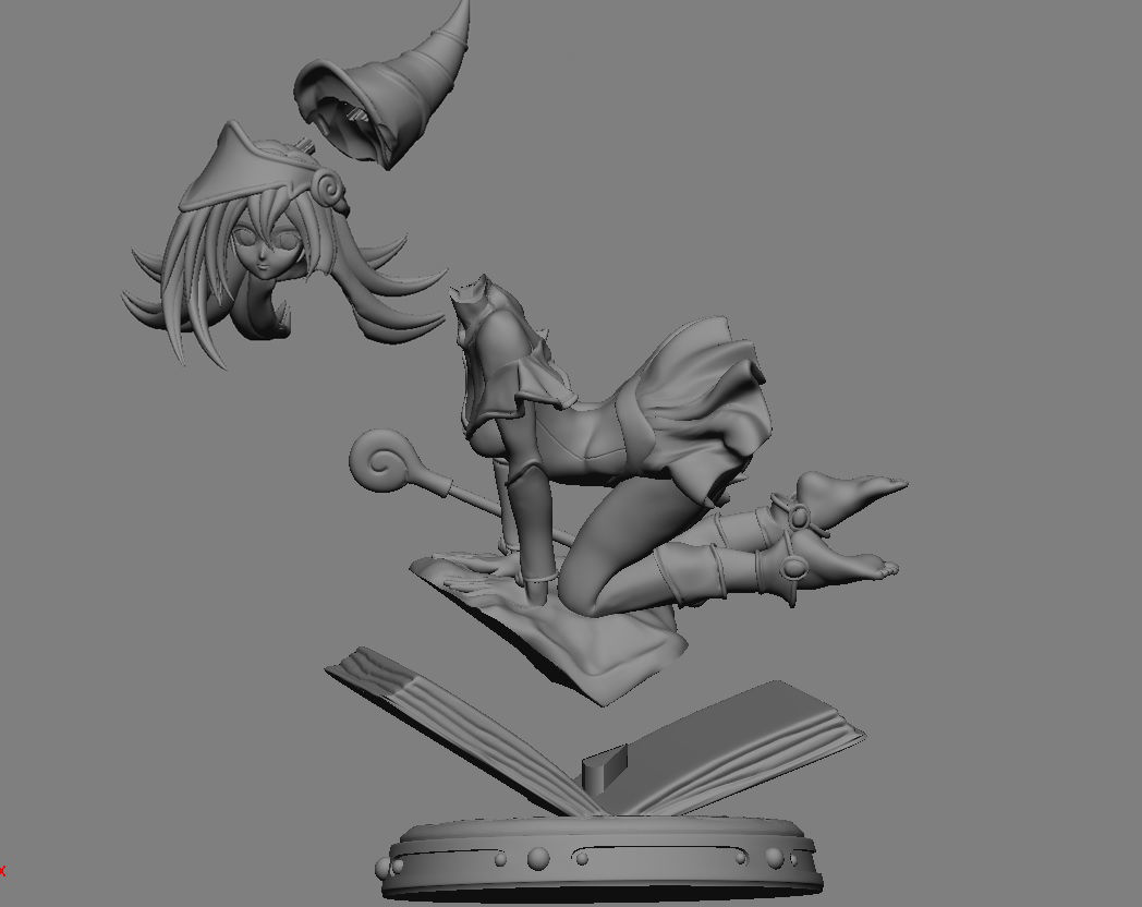 DARK MAGICIAN GIRL YUGIOH ANIME CUTE GIRL CHARACTER 3D PRINT 3D print model_28