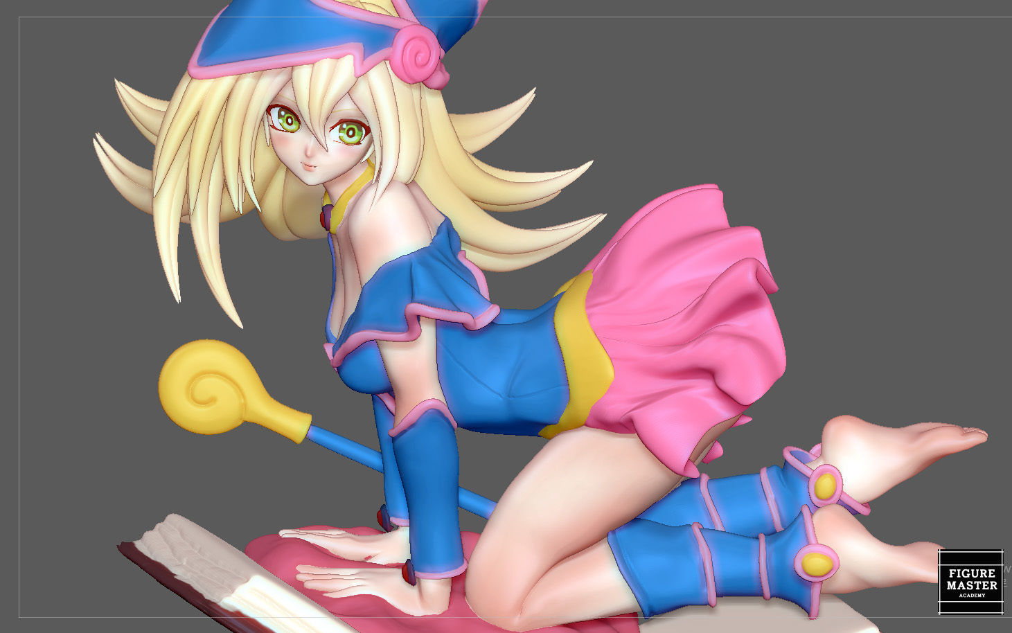 DARK MAGICIAN GIRL YUGIOH ANIME CUTE GIRL CHARACTER 3D PRINT 3D print model_11