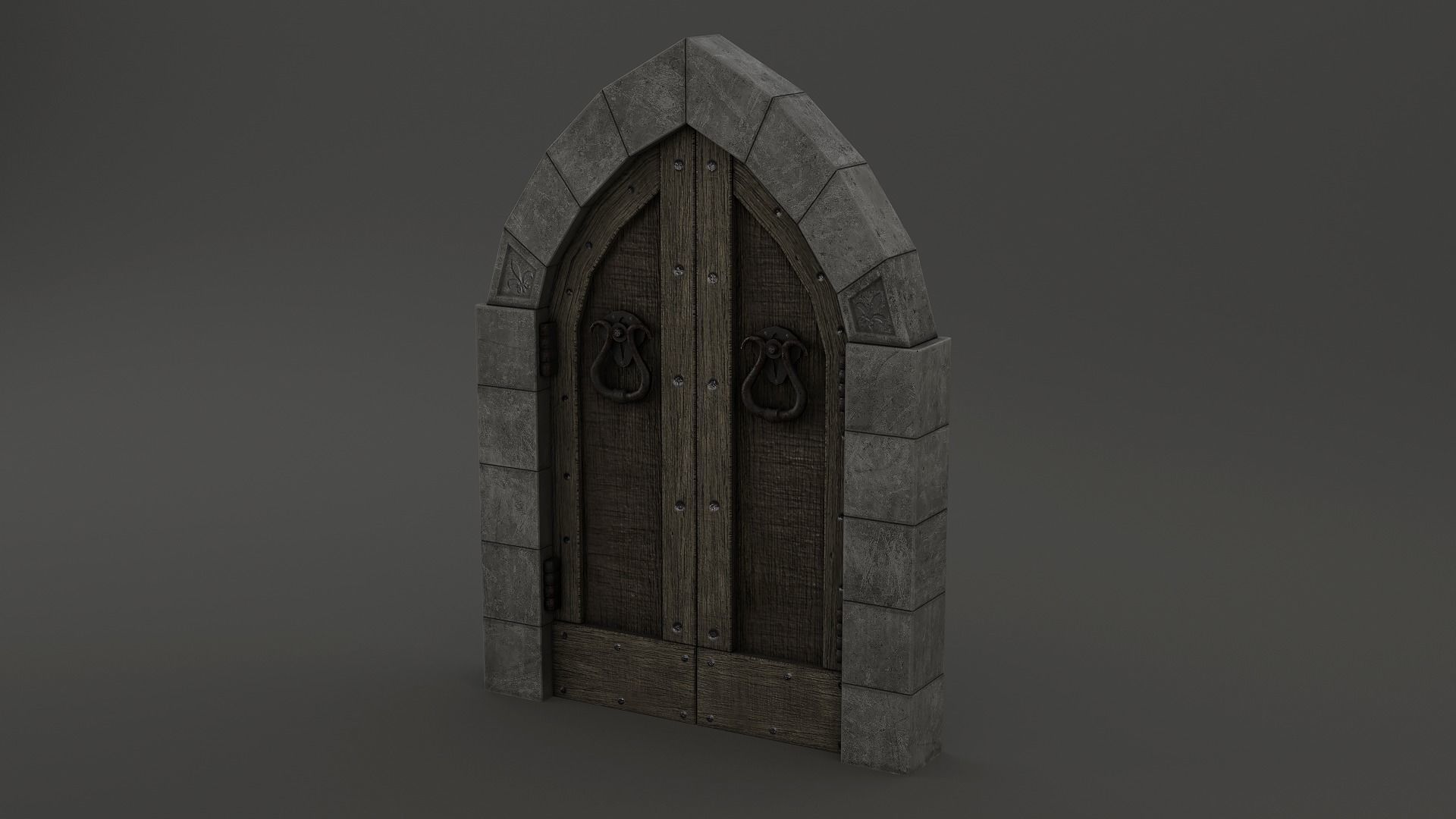 Medieval Door Pack 25 X Unique Doors Low-poly 3D model_8