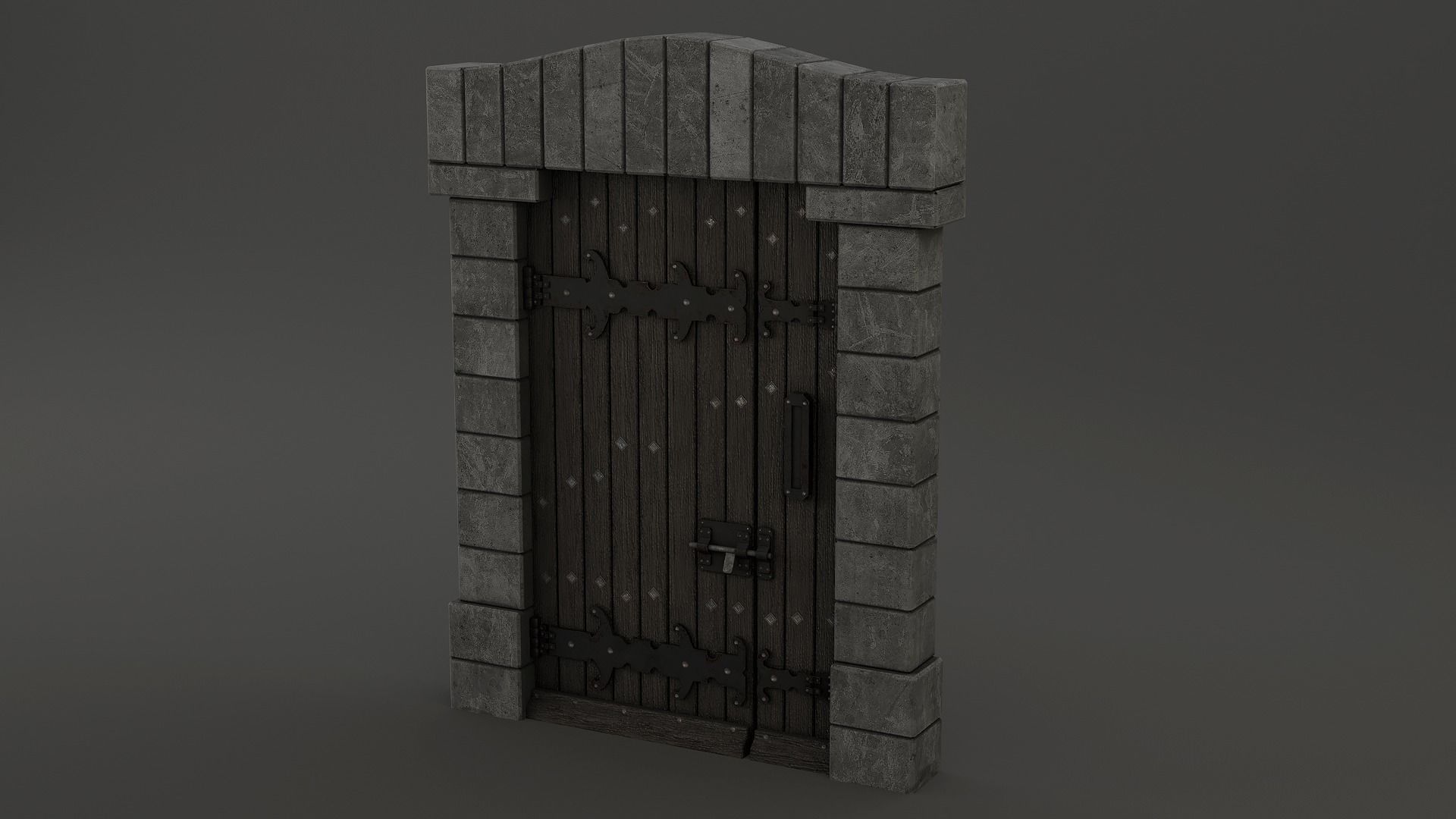 Medieval Door Pack 25 X Unique Doors Low-poly 3D model_14