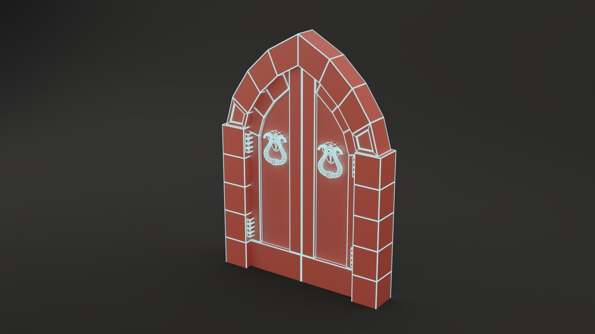 Medieval Door Pack 25 X Unique Doors Low-poly 3D model_33