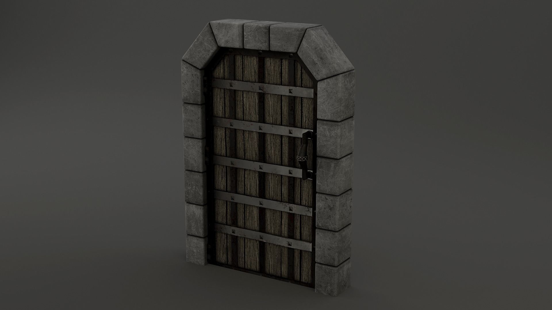 Medieval Door Pack 25 X Unique Doors Low-poly 3D model_26
