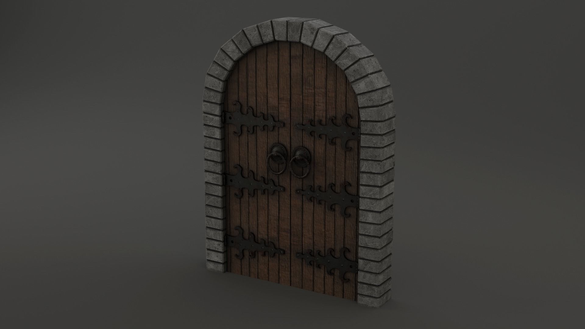 Medieval Door Pack 25 X Unique Doors Low-poly 3D model_7