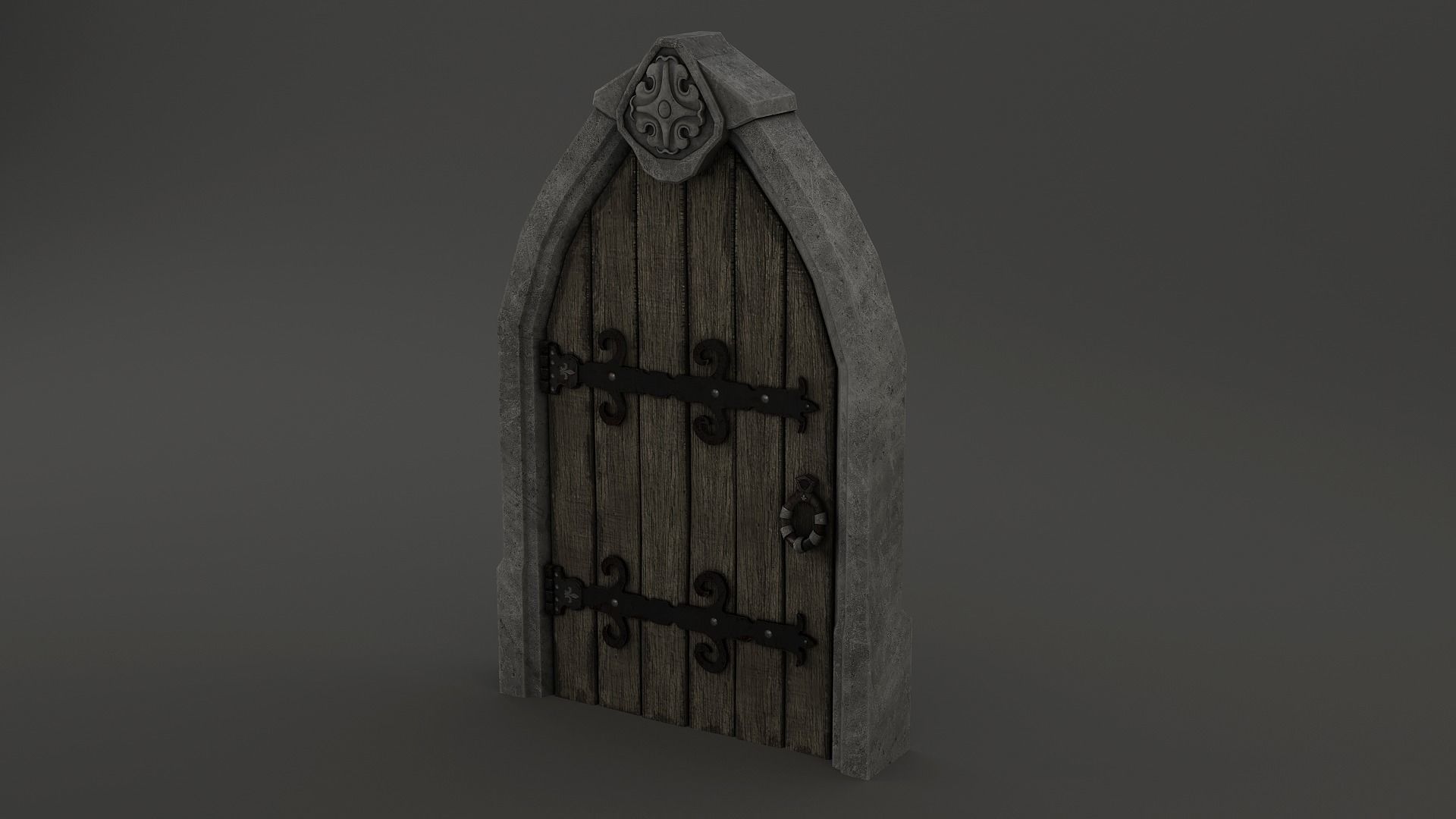 Medieval Door Pack 25 X Unique Doors Low-poly 3D model_25