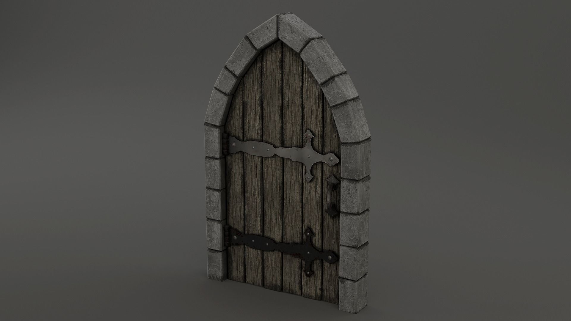 Medieval Door Pack 25 X Unique Doors Low-poly 3D model_6