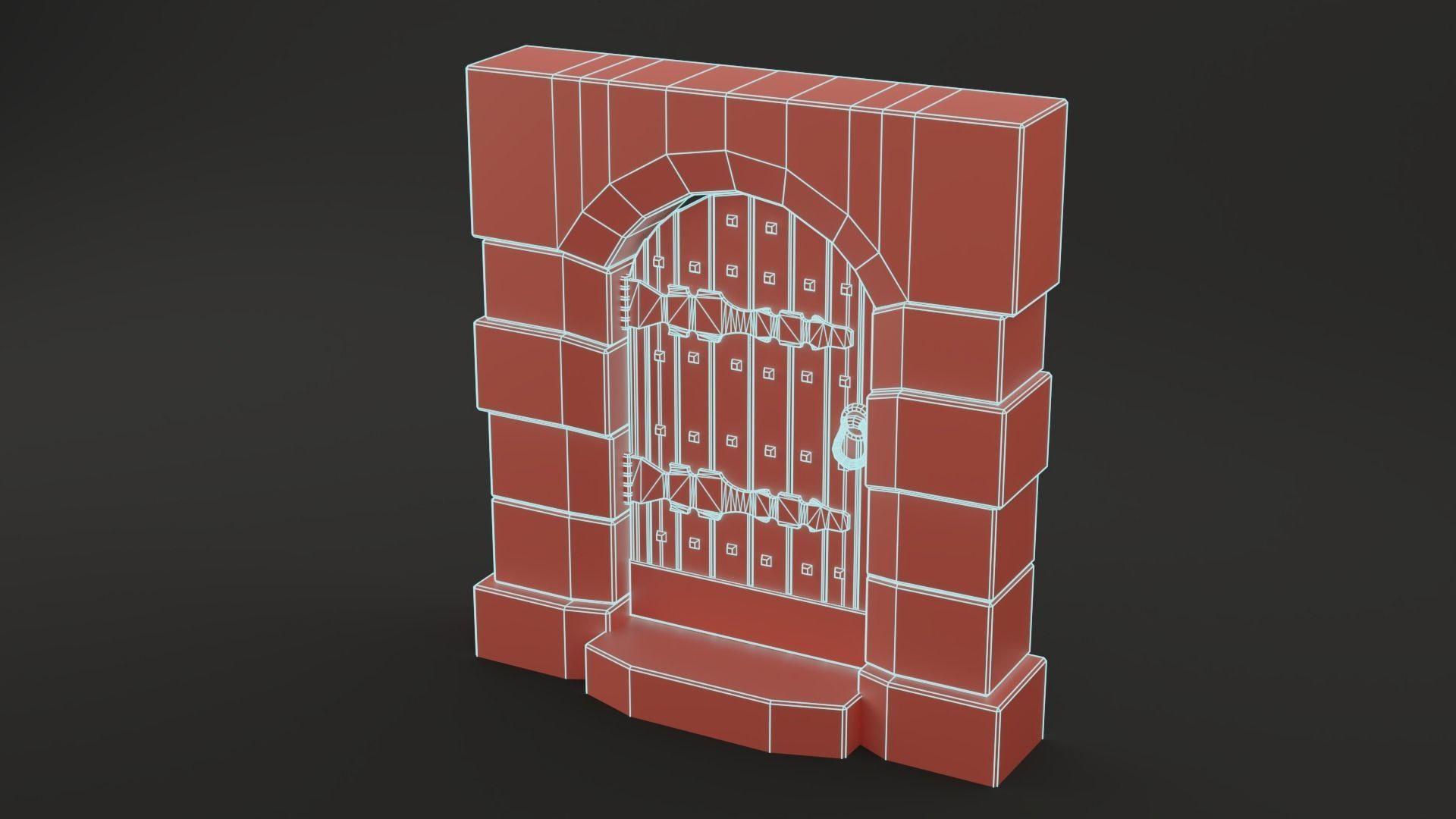 Medieval Door Pack 25 X Unique Doors Low-poly 3D model_46