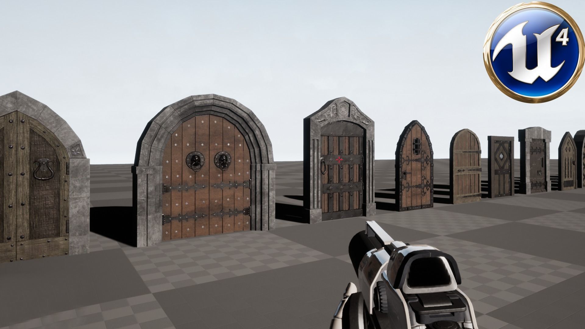 Medieval Door Pack 25 X Unique Doors Low-poly 3D model_5