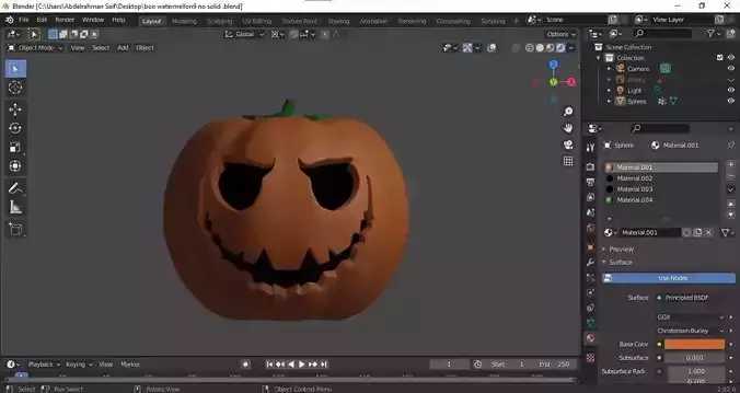 Pumpkin 3D print model for Halloween and  Christmas  3D print model