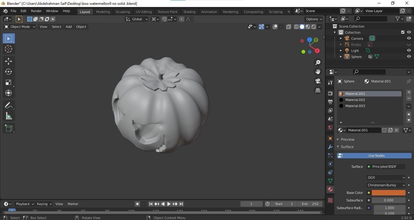 Pumpkin 3D print model for Halloween and Christmas 3D print model_5