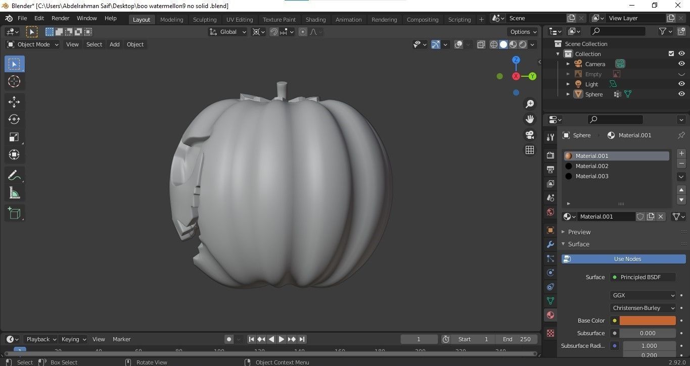 Pumpkin 3D print model for Halloween and Christmas 3D print model_2