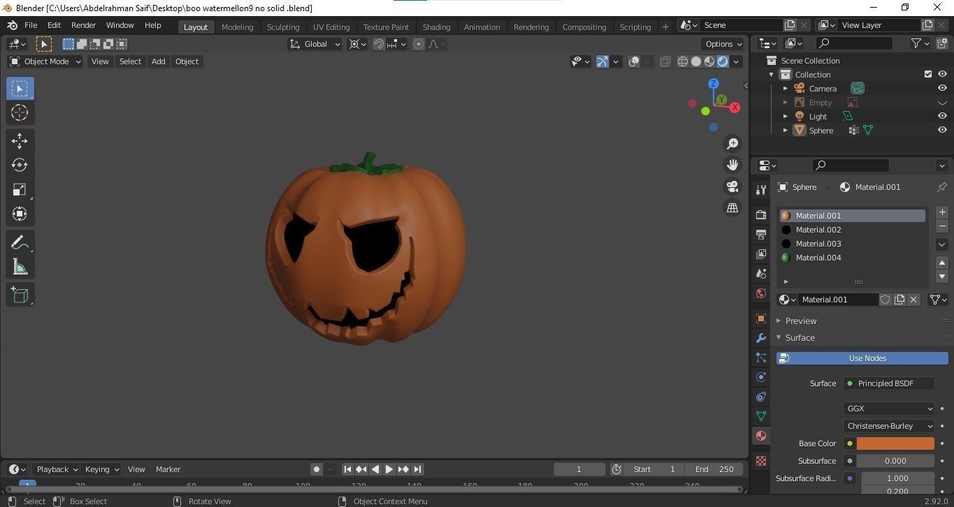 Pumpkin 3D print model for Halloween and Christmas 3D print model_8