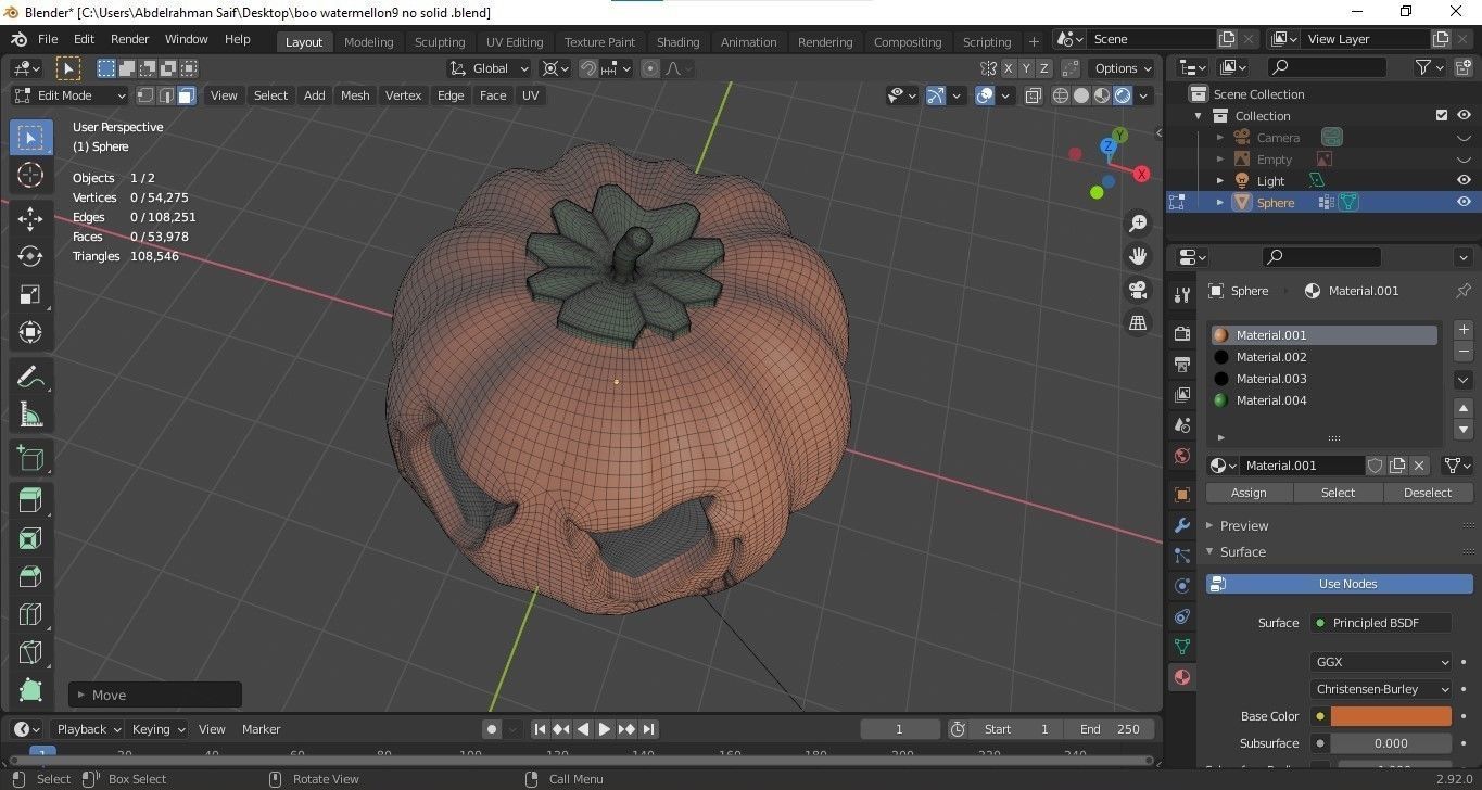 Pumpkin 3D print model for Halloween and Christmas 3D print model_6
