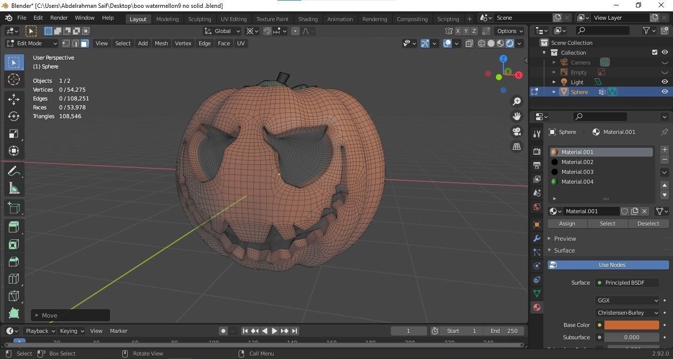 Pumpkin 3D print model for Halloween and Christmas 3D print model_3