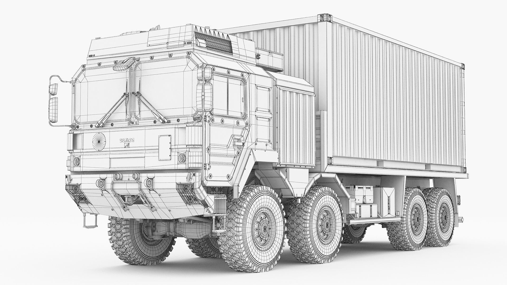 MAN HX77 container truck 3D model_23