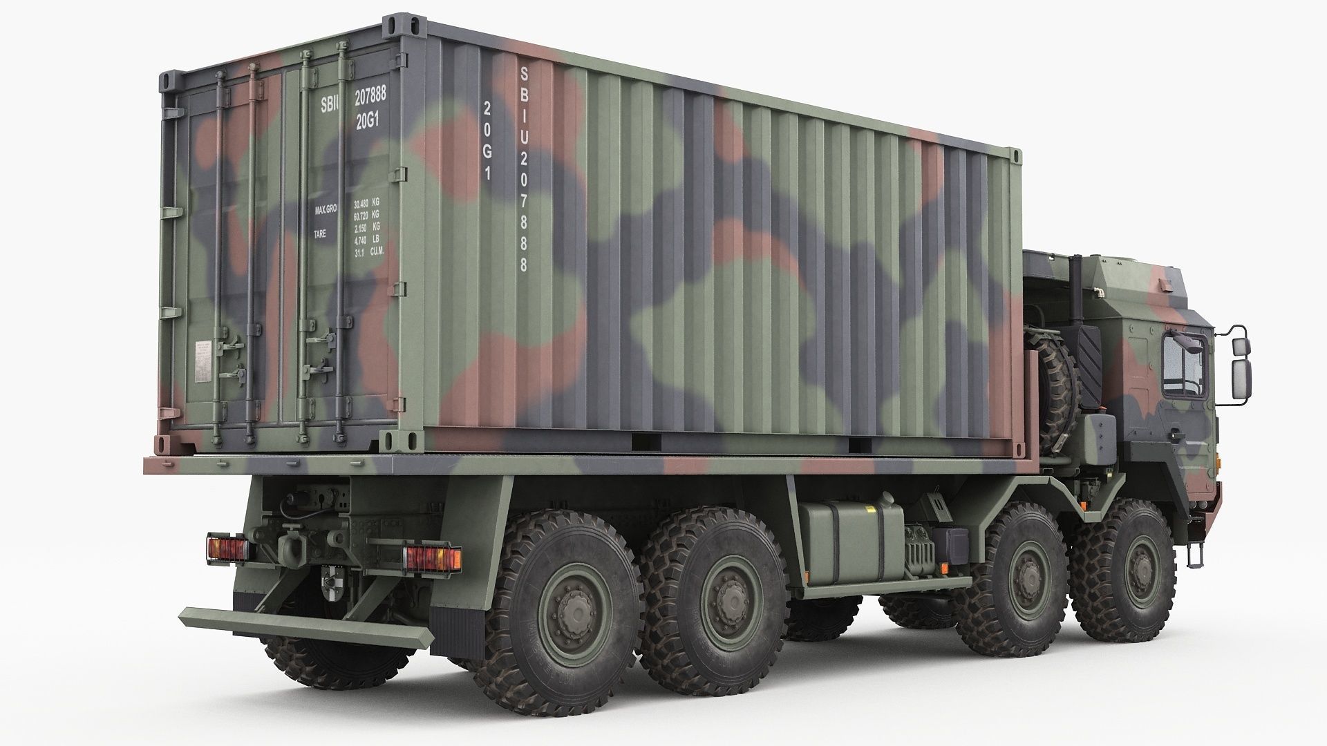 MAN HX77 container truck 3D model_3