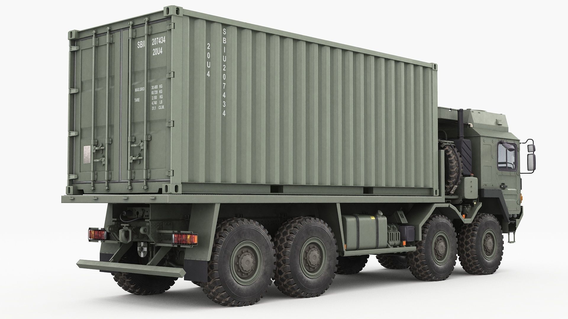 MAN HX77 container truck 3D model_4