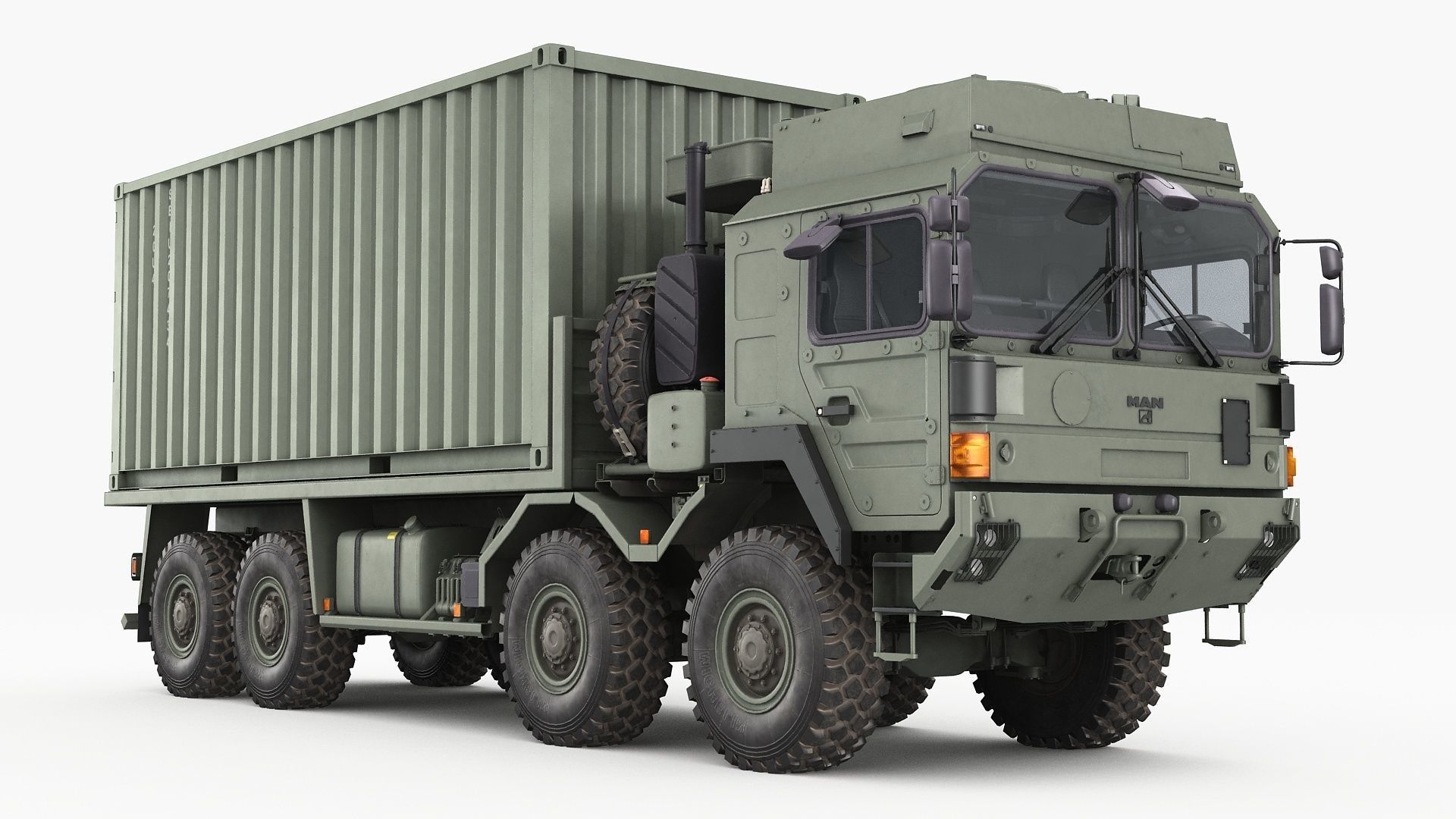 MAN HX77 container truck 3D model_2