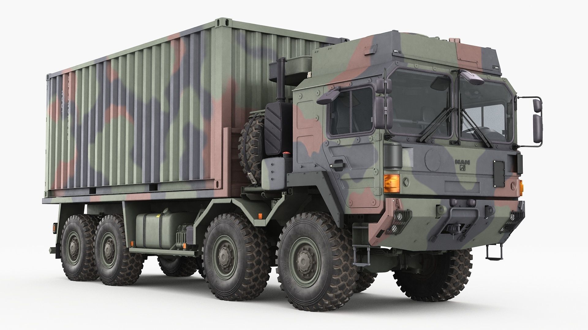 MAN HX77 container truck 3D model_1
