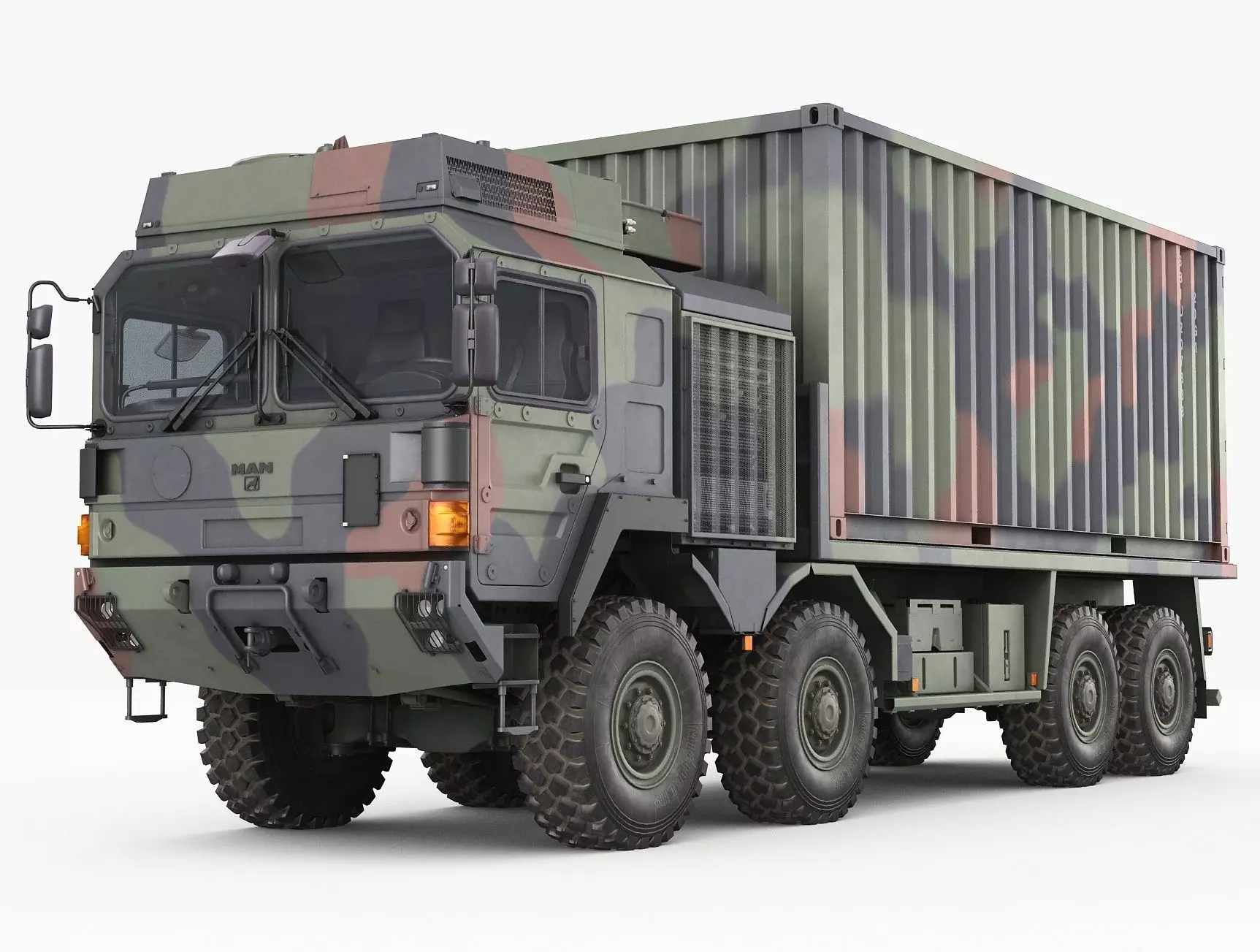 MAN HX77 container truck 3D model_0