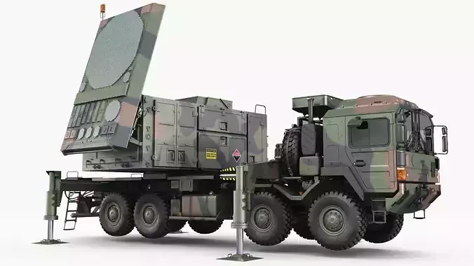 Radar MPQ-53 based on MAN truck chassis 3D model