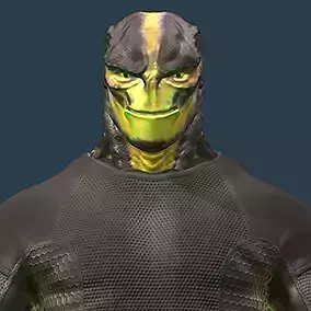 Alien Mercenary Low-poly 3D model