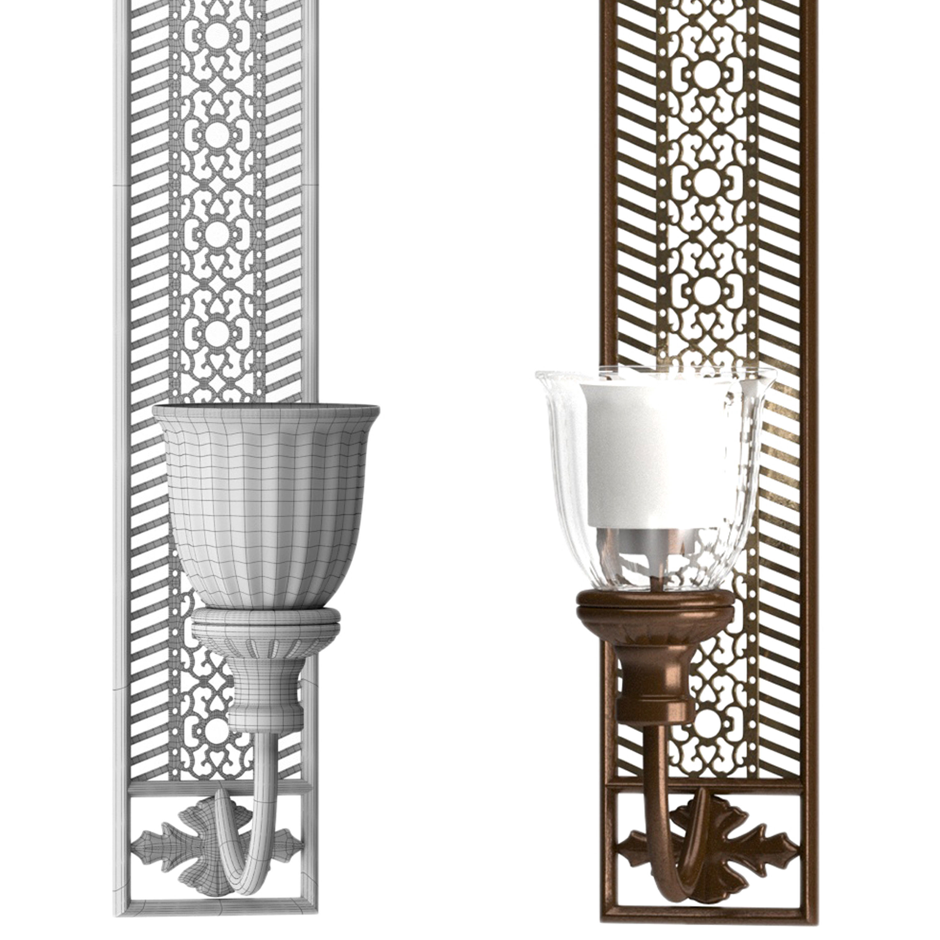 Furniture set 1 ornate mirror and console 3D model_4