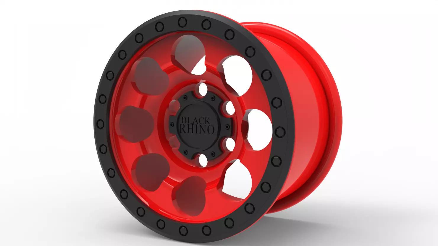 Black Rhino Riot Beadlock wheel rim model 3D print model