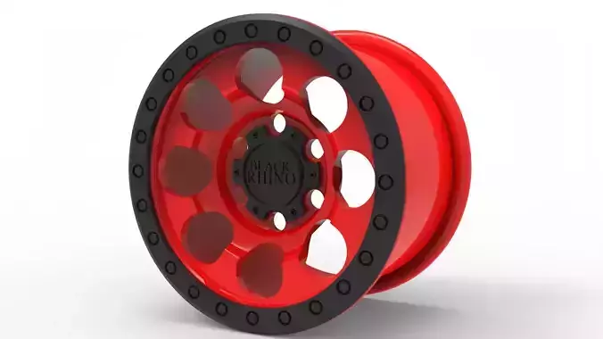 Black Rhino Riot Beadlock wheel rim model 3D print model