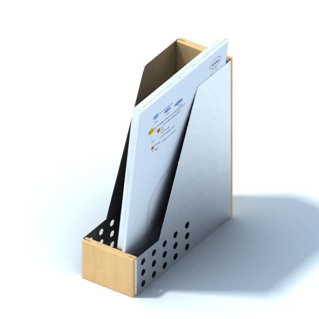 Wooden And Metal Document Holder 3D Model OBJ