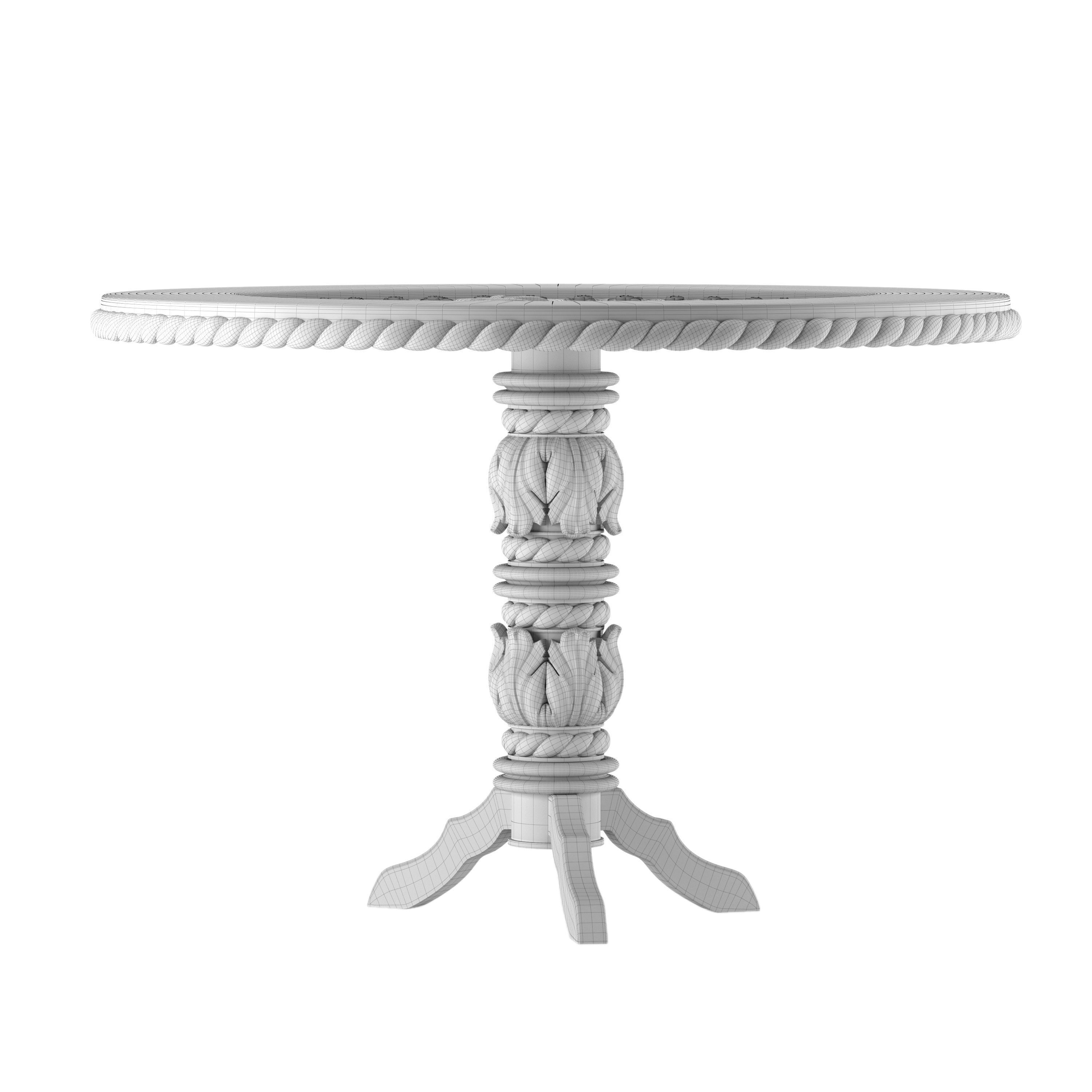 Roses table 3D model_4