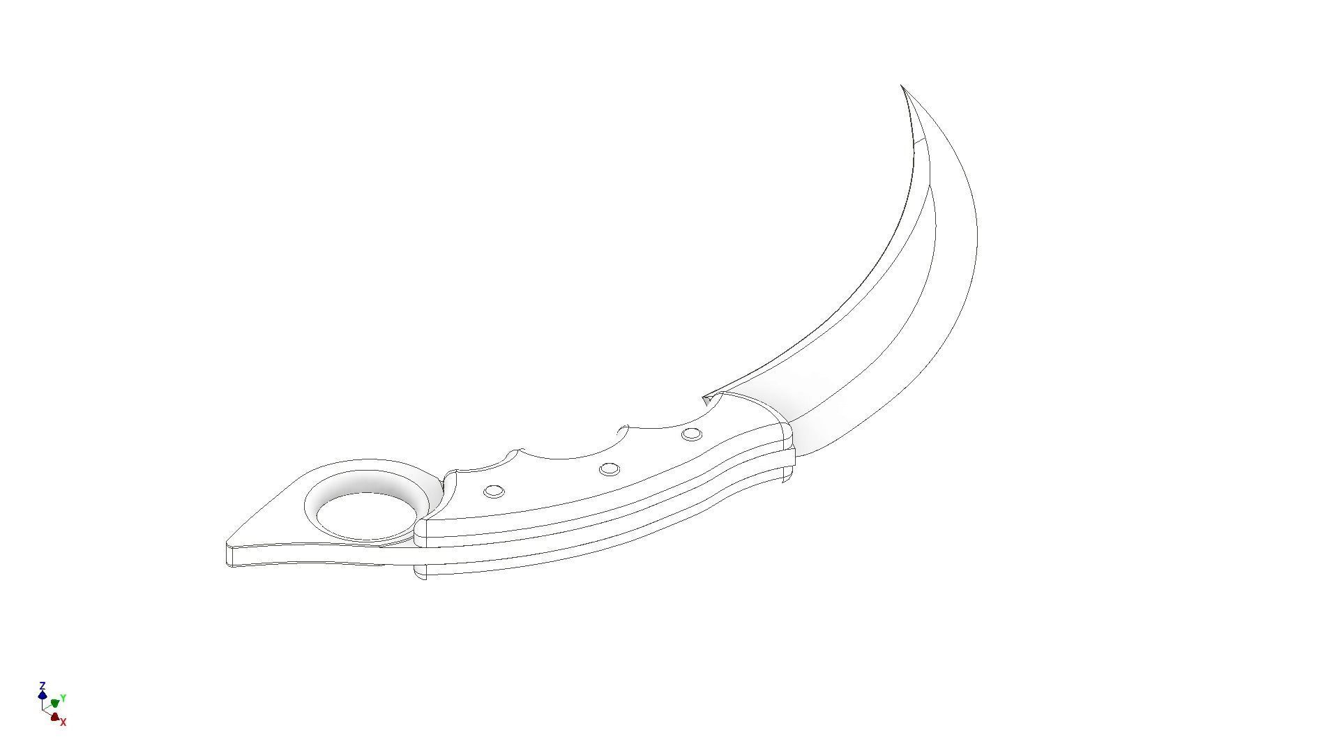 Hunting knife 01 3D model_5