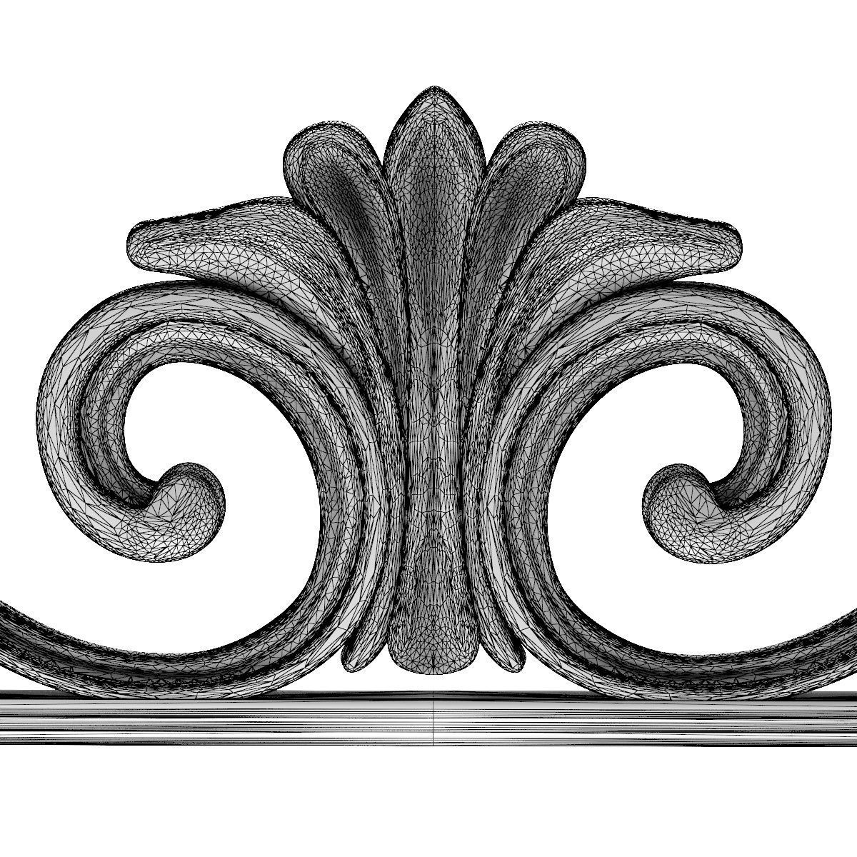 Frame01 gold ornate frame 3D model_5