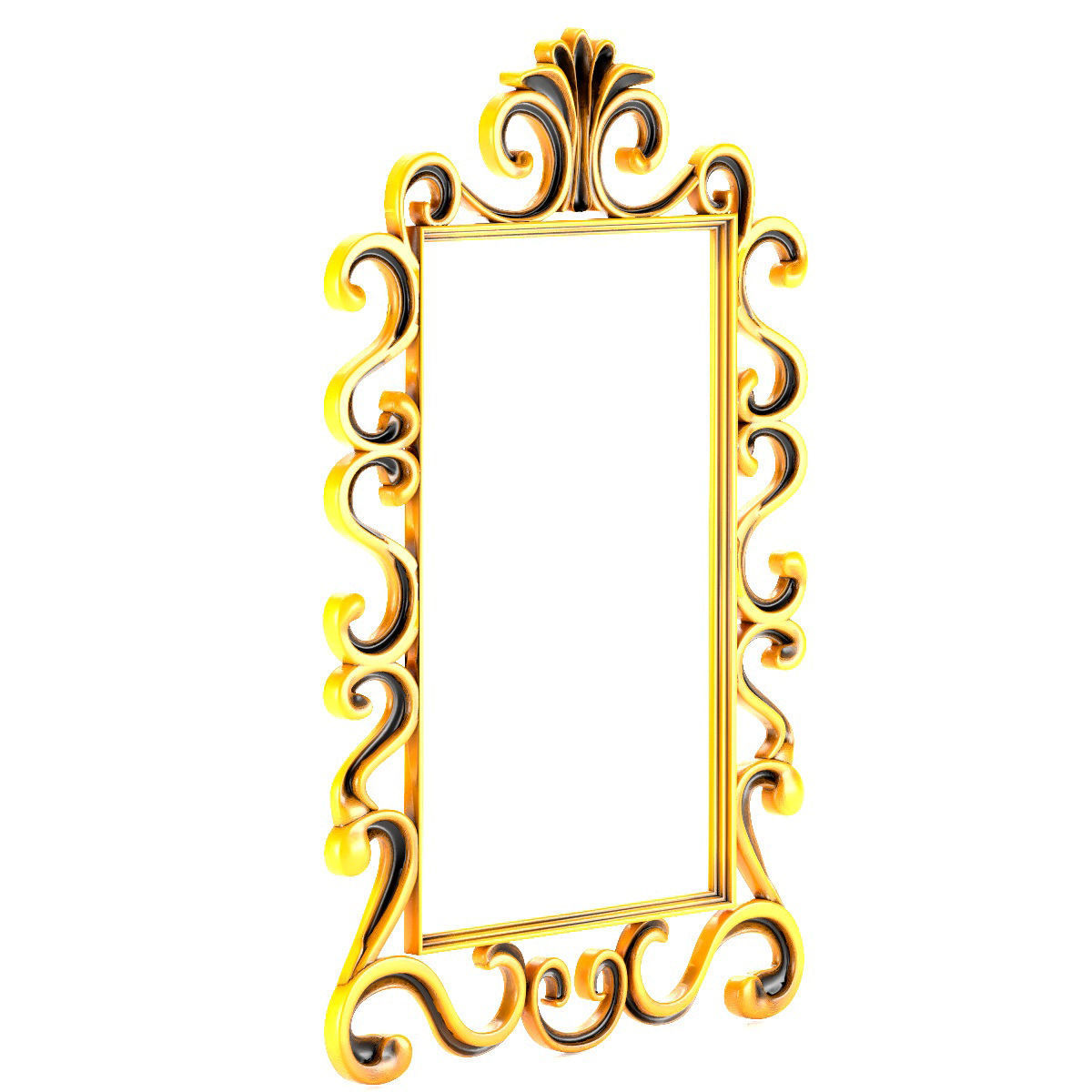 Frame01 gold ornate frame 3D model_1
