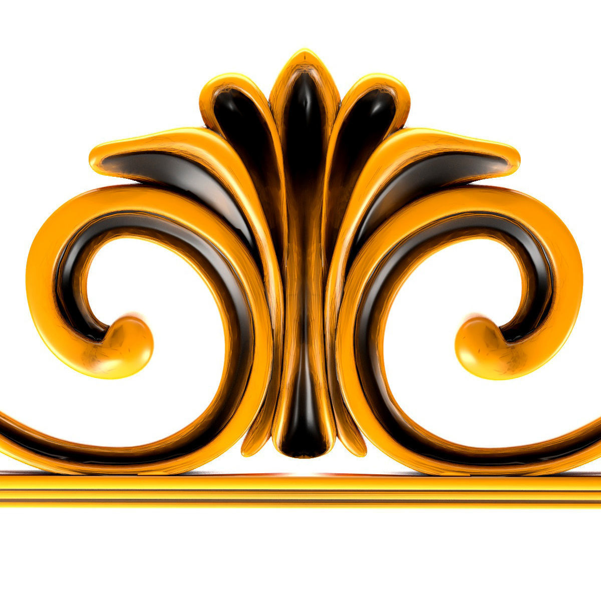 Frame01 gold ornate frame 3D model_4