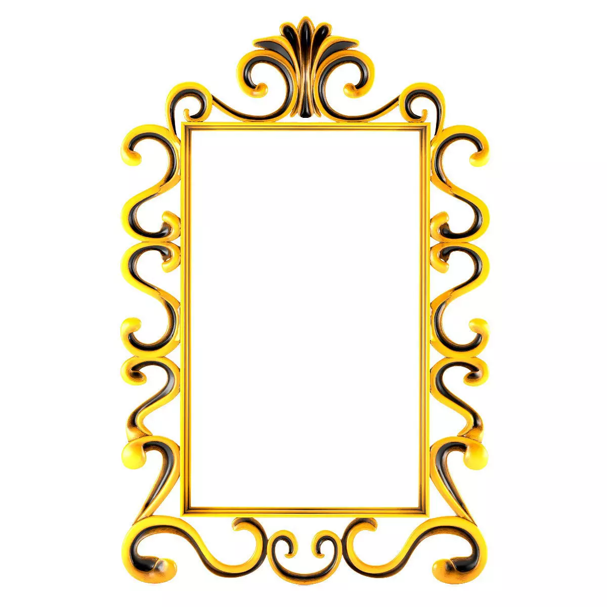 Frame01 gold ornate frame 3D model_0