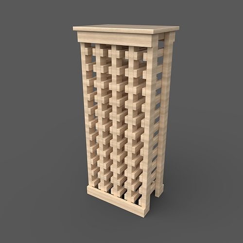Wine Rack Low-poly 3D model