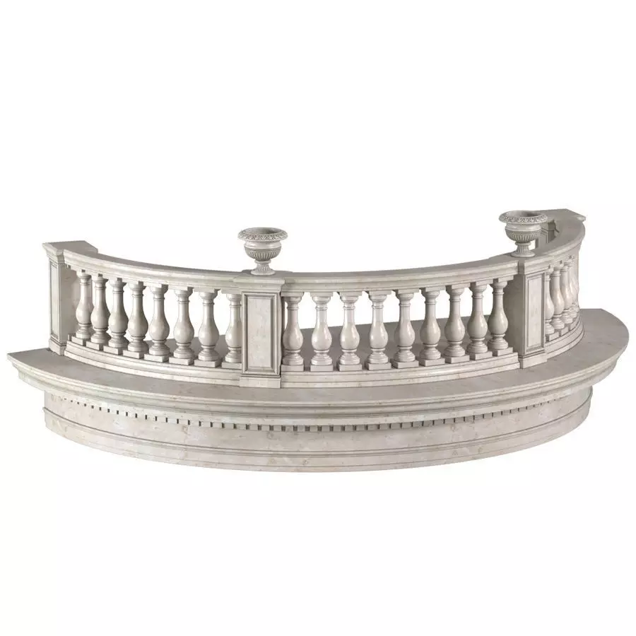 Classic Round balcony 3D model_0