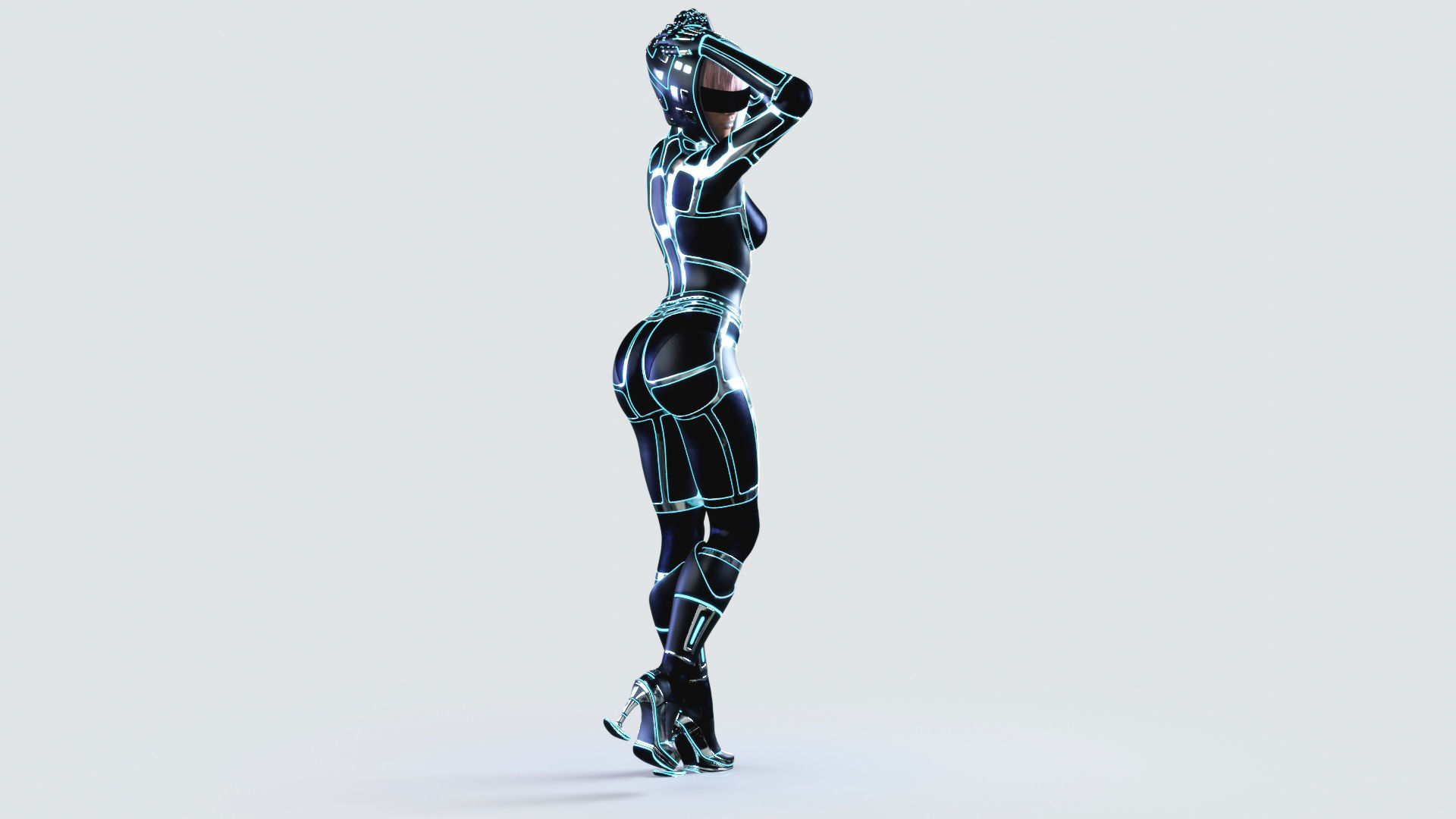 Woman with Sci-Fi Space Suit 3D model_17