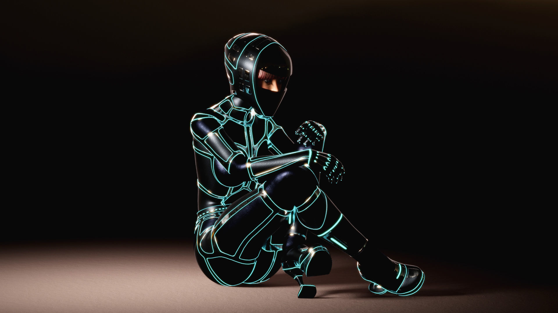 Woman with Sci-Fi Space Suit 3D model_3